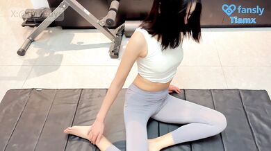 There shouldn’t be any men around when practicing yoga, or it will turn into sexual yoga.