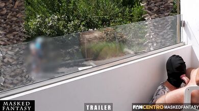 Public Blowjob on Sunny Balcony makes him Cum in her Mouth while Strangers walking by - TRAILER