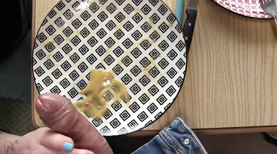 Carbonara, Cock & Coffee..... my slut makes threesome