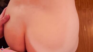 Closeup POV clean raw pussy fucking while standing doggystyle with creampie