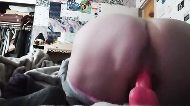 Dildo riding ass clapping