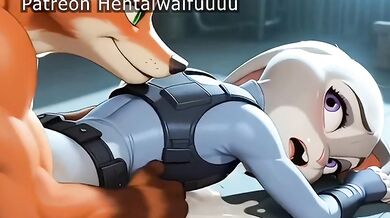 Tight tight thighs scream after furry cock's relentless thrust