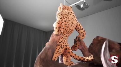Sexy furry gets fucked by a monster cock