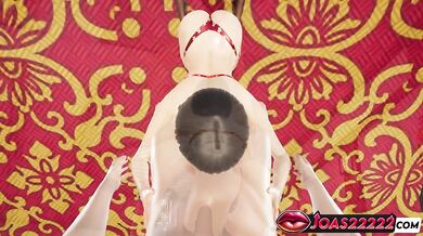 Ishimaru Maki: Sexy Japanese Girl in 3D Hentai Sloppy Blowjob and Deepthroat Service, Footjob Fetish in Nylon Stockings, and Cumshot