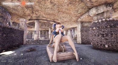 Once again, a huge statue with a giant dick is having fun with Lara Croft's pussy.