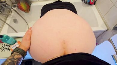 thick-thighed student begs cock and cum in amateur's private chase