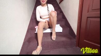 Beautiful skinny girl models her high heels - look how sexy she looks