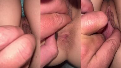 Daddys fingers open my pussy close up