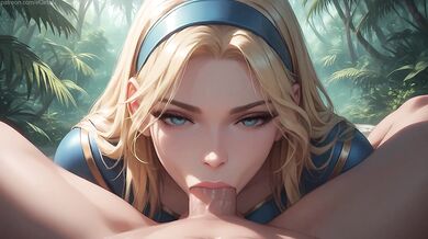 Supergirl get hard sex and creampie in the forest