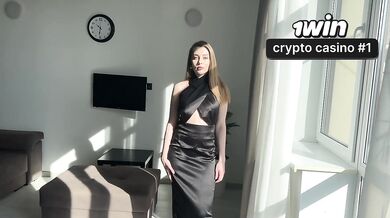 "I'll Help You Get ready" - Very Sexy Stepmom In Tight Black dress On Heels Gets Fucked Stepson