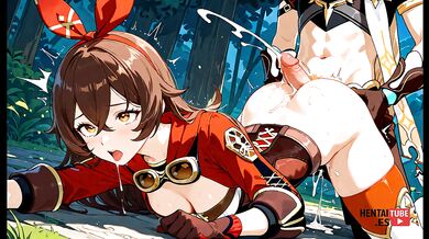 Genshin Impact Hentai - Amber x Aether Pic Collection