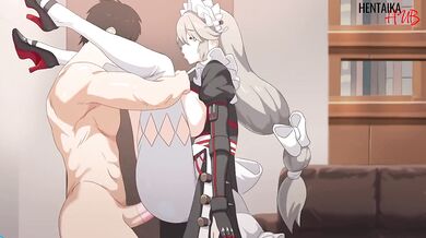 Hentai bitch in maid costume loves to fuck all day instead of work.