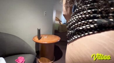 Slim Latina shows off her miniskirt and heels before she gets fucked