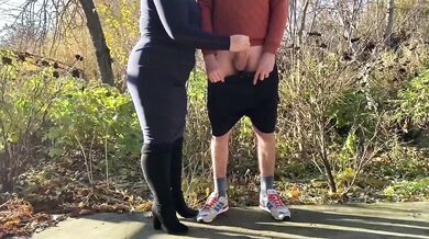 My stepmother relieves my stress in a public park