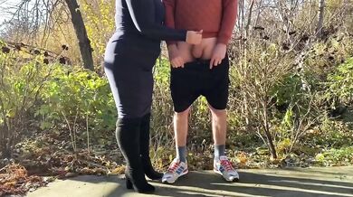 My stepmother relieves my stress in a public park