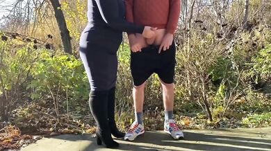 My stepmother relieves my stress in a public park