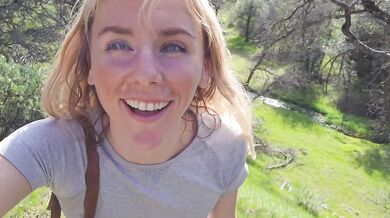 Petite Blonde Gets Massive Facial At Nudist Resort