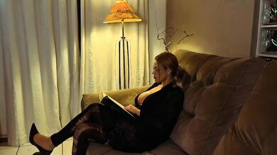 The strict teacher punishes her student by spanking her