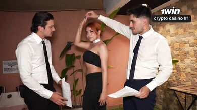 Two Italian cocks end up in the pussy of the busty Colombian Celeste Alba after an interview