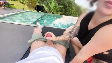 CAUGHT fucking poolside at resort
