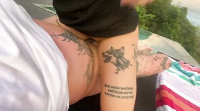 CAUGHT fucking poolside at resort