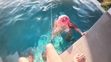 #352 Insanely Cute Diana, Poolside Blowjob