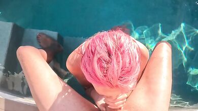 #352 Insanely Cute Diana, Poolside Blowjob