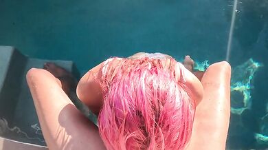 #352 Insanely Cute Diana, Poolside Blowjob