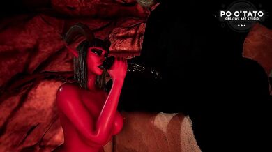 Succubus Sucks Orc Monsters Huge Monster Cock In Cave | Oral Creampie | 3D Animated