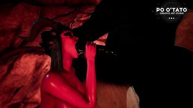 Succubus Sucks Orc Monsters Huge Monster Cock In Cave | Oral Creampie | 3D Animated