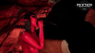 Succubus Sucks Orc Monsters Huge Monster Cock In Cave | Oral Creampie | 3D Animated