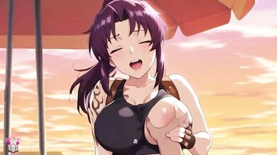 ヴィ×ロック 夕陽のビーチバーで激セックス – Black Lagoon Hentai 日本語字幕