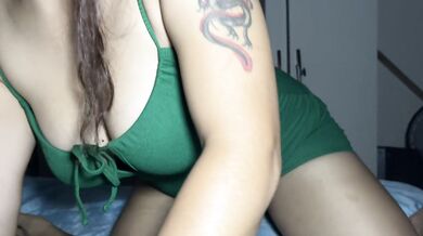 I Rode My Husband Hard in a Short Green Dress and Sexy Lingerie Markdown
