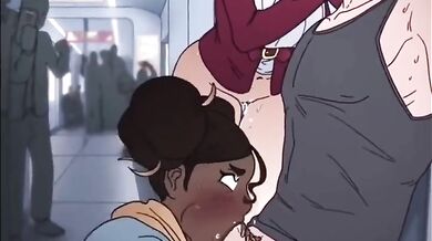 CREW FIGHTS OVER COCK IN FIERY ANIME SCENE