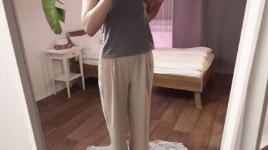 Horny Girl Playing with Her Wet Pussy in Front of the Mirror