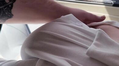 Amateur Public Touching Big Natural Tits after College 18+