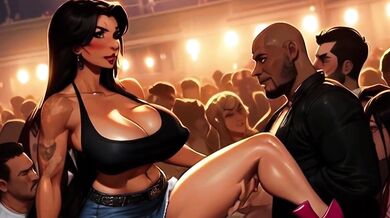 Aerith Sucks & Fucks Big Black Cocks In A Mosh Pit