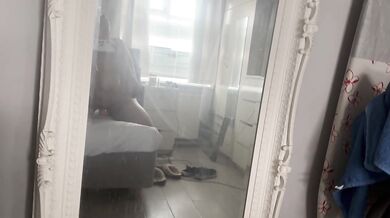 Riding myself with my dildo in front of mirror