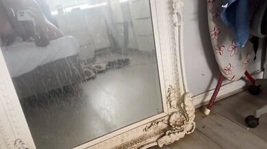 Riding myself with my dildo in front of mirror