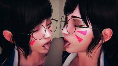 Two DVAs jerking off and licking your dick