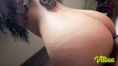 Huge load on my friend's ass - she moves her ass in a sexy way