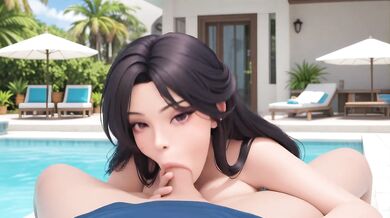 AI Generated - Thick Bikini Girl POV Deepthroat Titfuck Palm Trees Sunset Fantasy