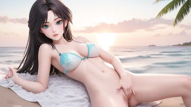 AI Generated - Curvy Black Hair Pool Slut POV Intense Penetration Wet Bikini Closeup