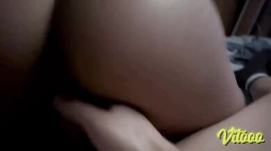 Big-assed woman sits on a cock until he makes it explode with semen