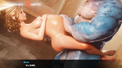 The elf girl didn't expect such a huge dick from the orc. 3D Hentai Game. part 2