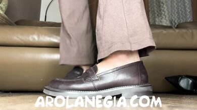 Shoe Play & Dangling POV - Barefoot To Black High Heels Close Up
