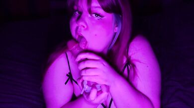 Ahegao Blowjob with a toy