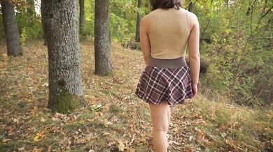 Naughty Schoolgirl Flashing Upskirt Panties In Public