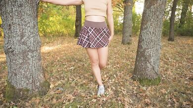 Naughty Schoolgirl Flashing Upskirt Panties In Public