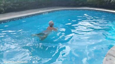 Angel Wicky fucking my stepson, anal by pool